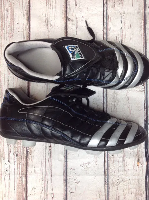 Adidas Black & Silver Cleats Size 6