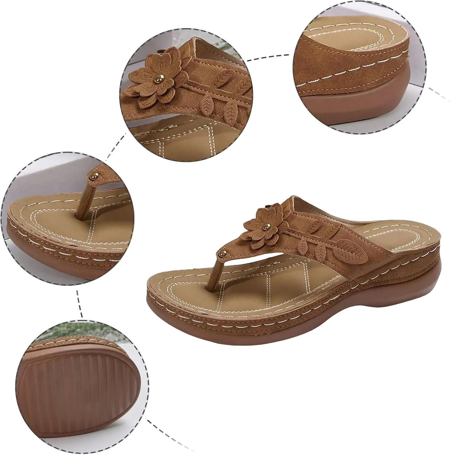 Arch Support Flip Flops for Women,Orthopedic Sandals for Women 2025 Dressy Summer Shoes Comfortable Walking Shoes Cushion Platform Beach Slippers Dressy 2025