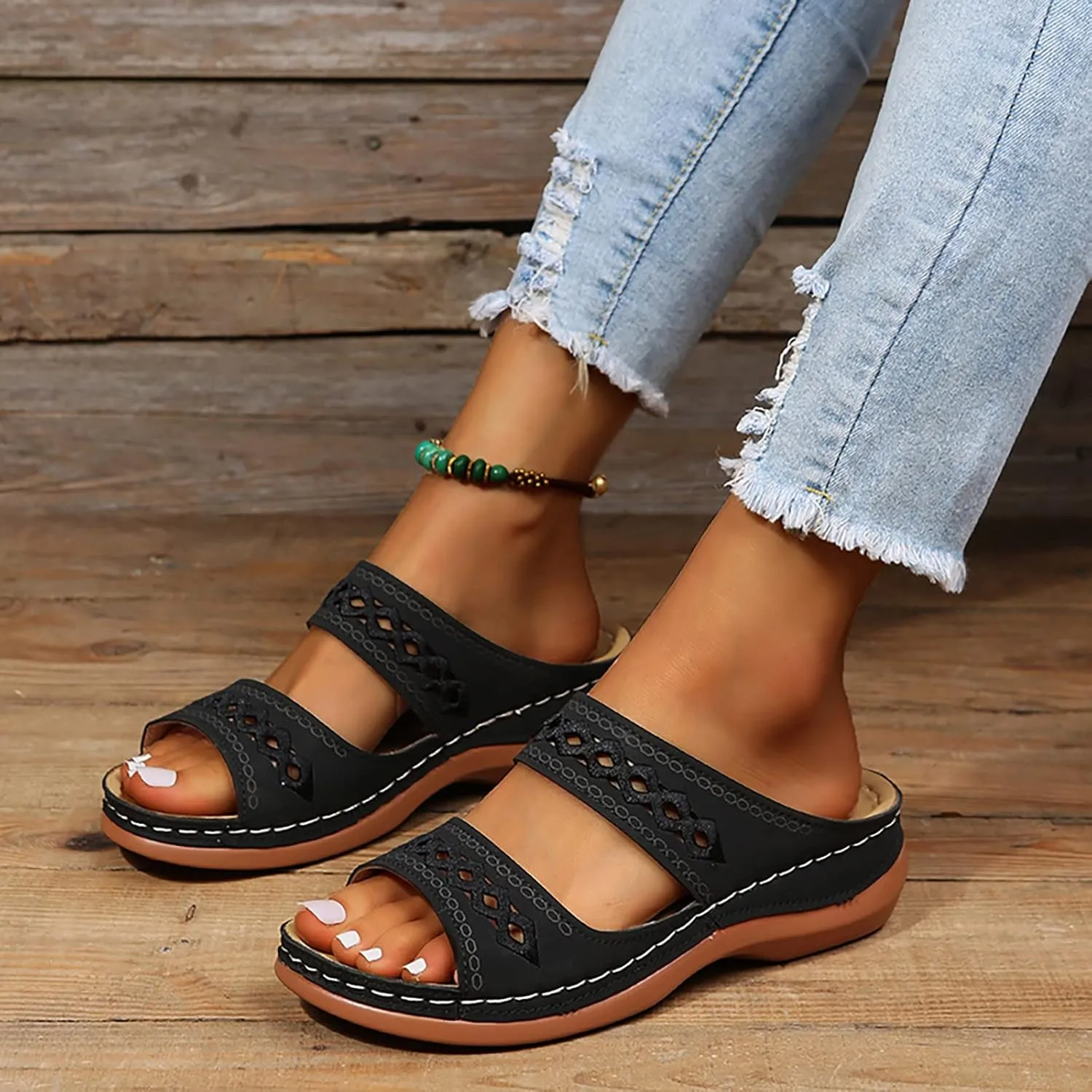 Avylays Orthopedic Sandals for Women Arch Support Shoes Summer Casual Orthotic Sandals Flip Flops Comfortable Sandals