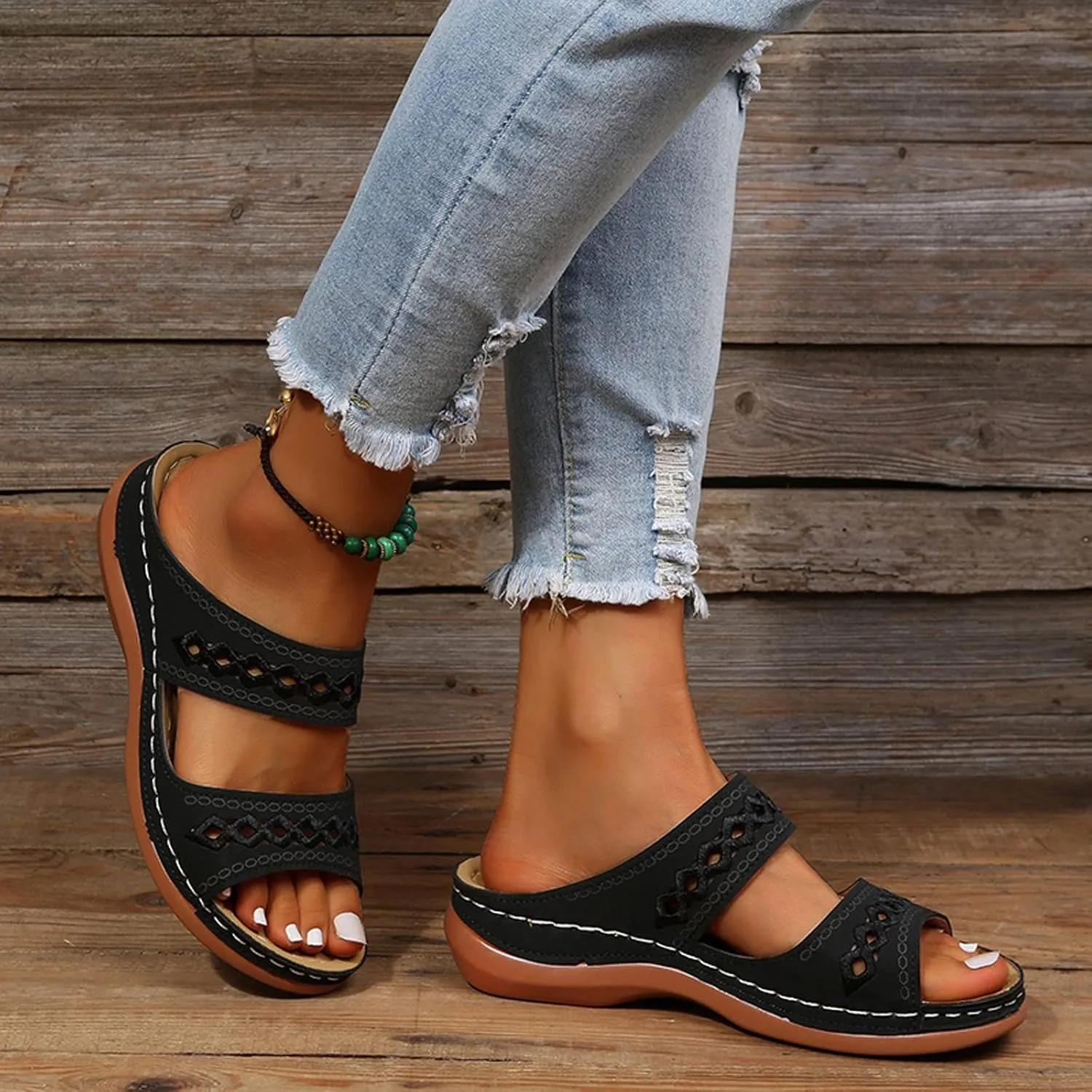 Avylays Orthopedic Sandals for Women Arch Support Shoes Summer Casual Orthotic Sandals Flip Flops Comfortable Sandals