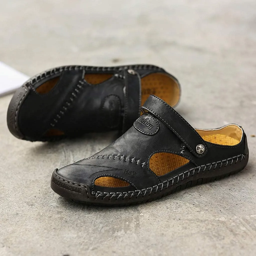 Beach Sandals Summer Shoes Outdoor Breathable Leather Casual Men's Sandals for Men Slippers