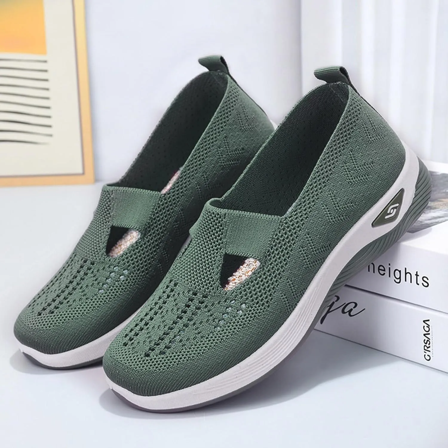 Cathalem Orthofeet Shoes for Women Upgrade Orthopedic Shoes Slip on Casual Orthopedic Sneakers for Women