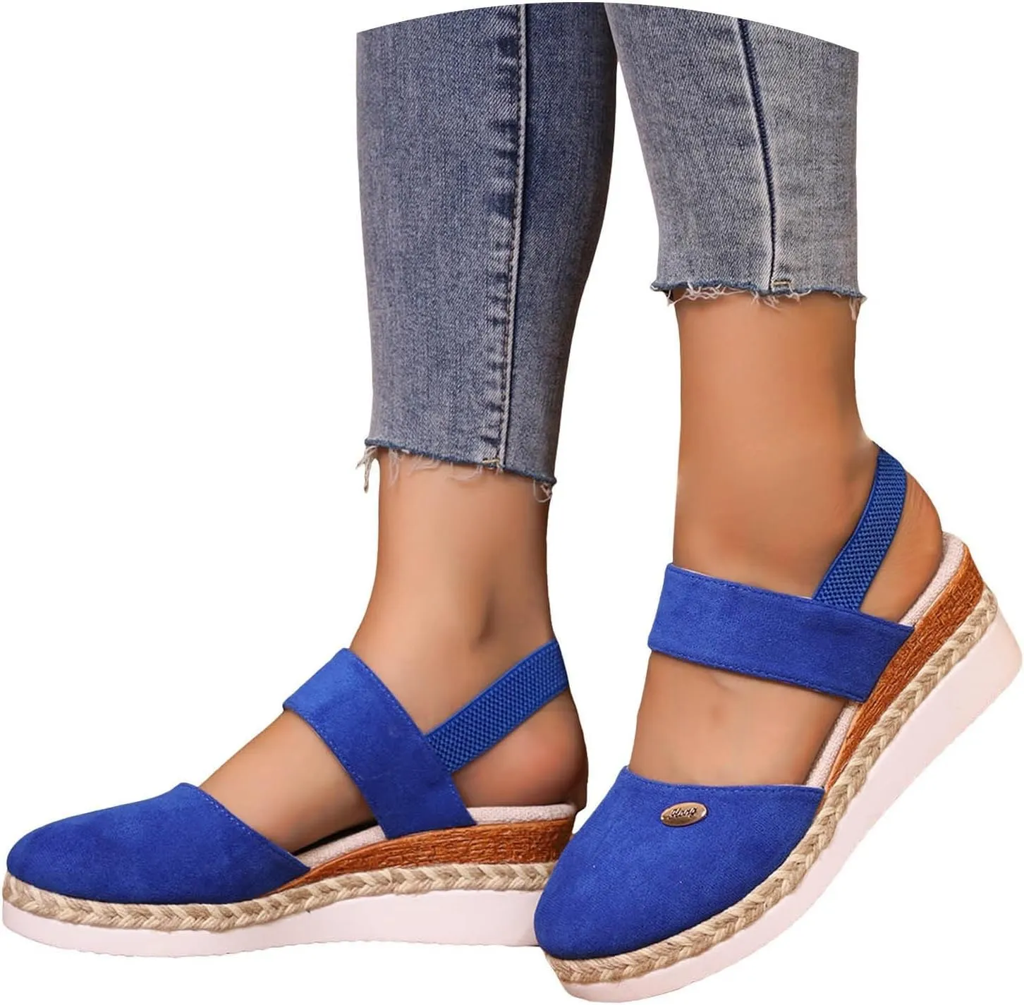 Cathalem Orthopedic Sandals for Women Espadrilles Platform Wedge Ankle Strap Sandals Comfortable Anti Slip Casual Shoes