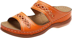Cathalem Summer Sandals for Women 2024 Dressy Summer Womens Comfortable Walking Sandals Fashion Orthotic Slides