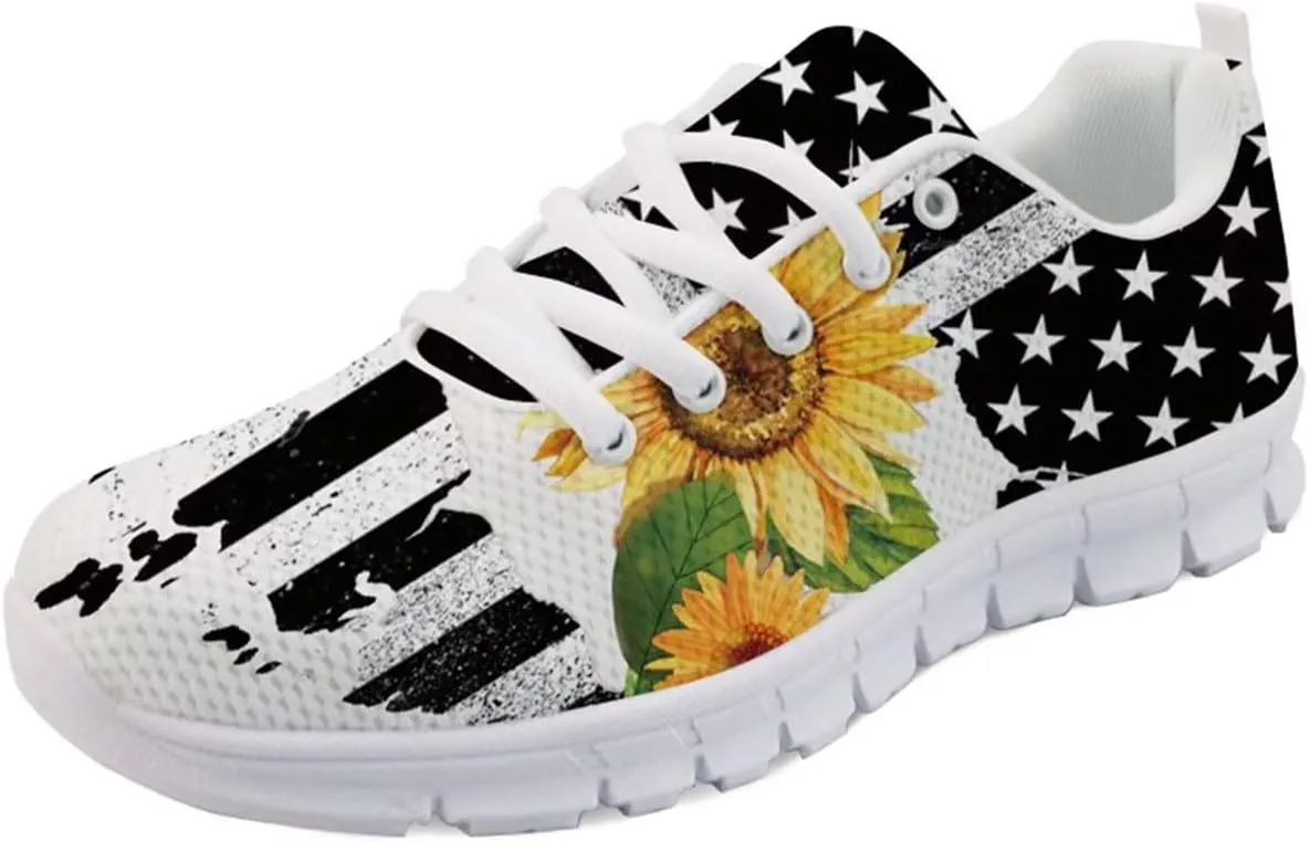 Forchrinse Sunflower Unisex Running Shoes Women Men Soft Walking Running Shoes Casual Gym Athletic Sneaker