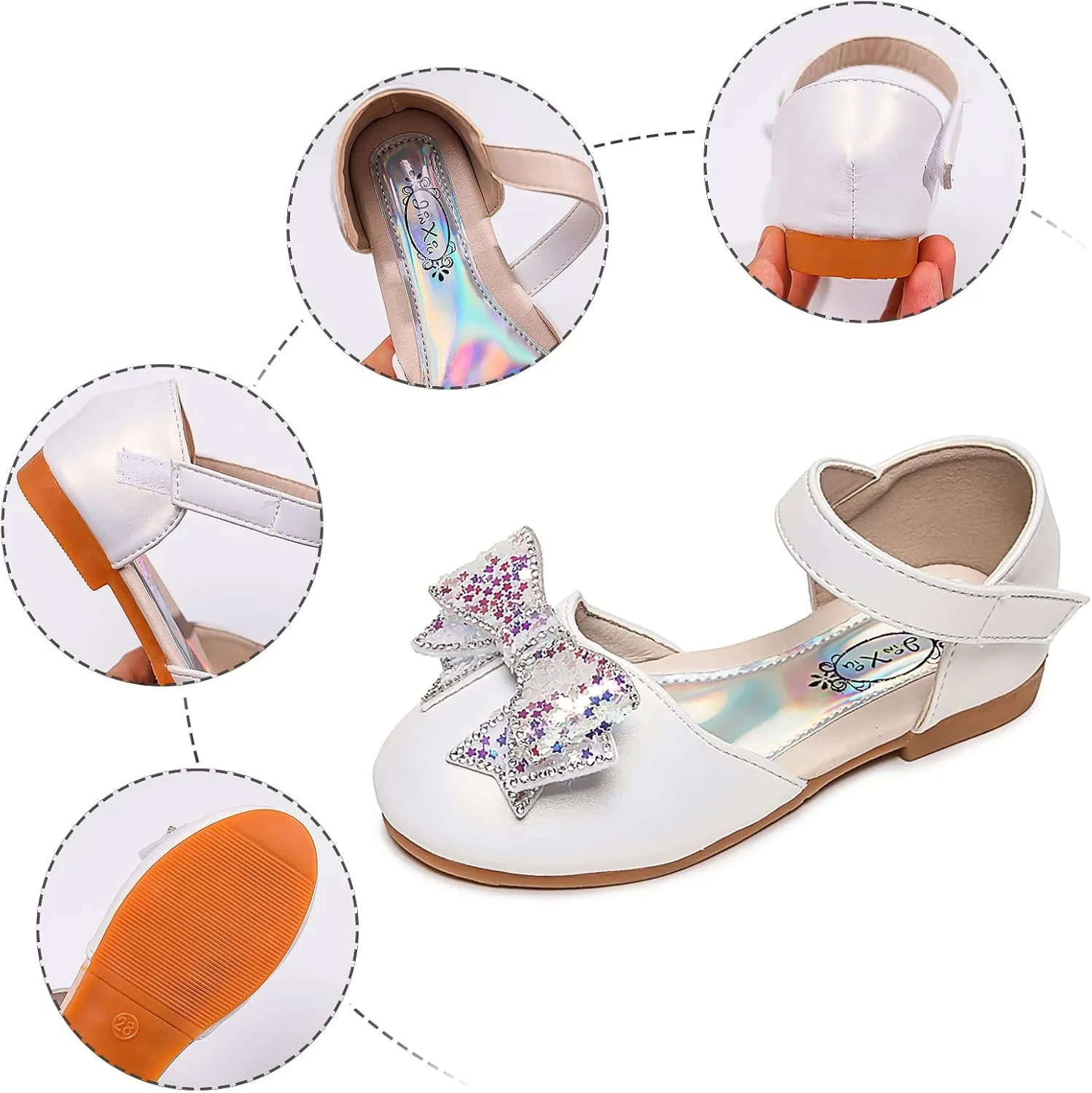 Toddler Princess Shoes,Girls Baby Princess Shoes Star Sequin Rhinestone Bow Pearl Bling Sandals 1-12 Years