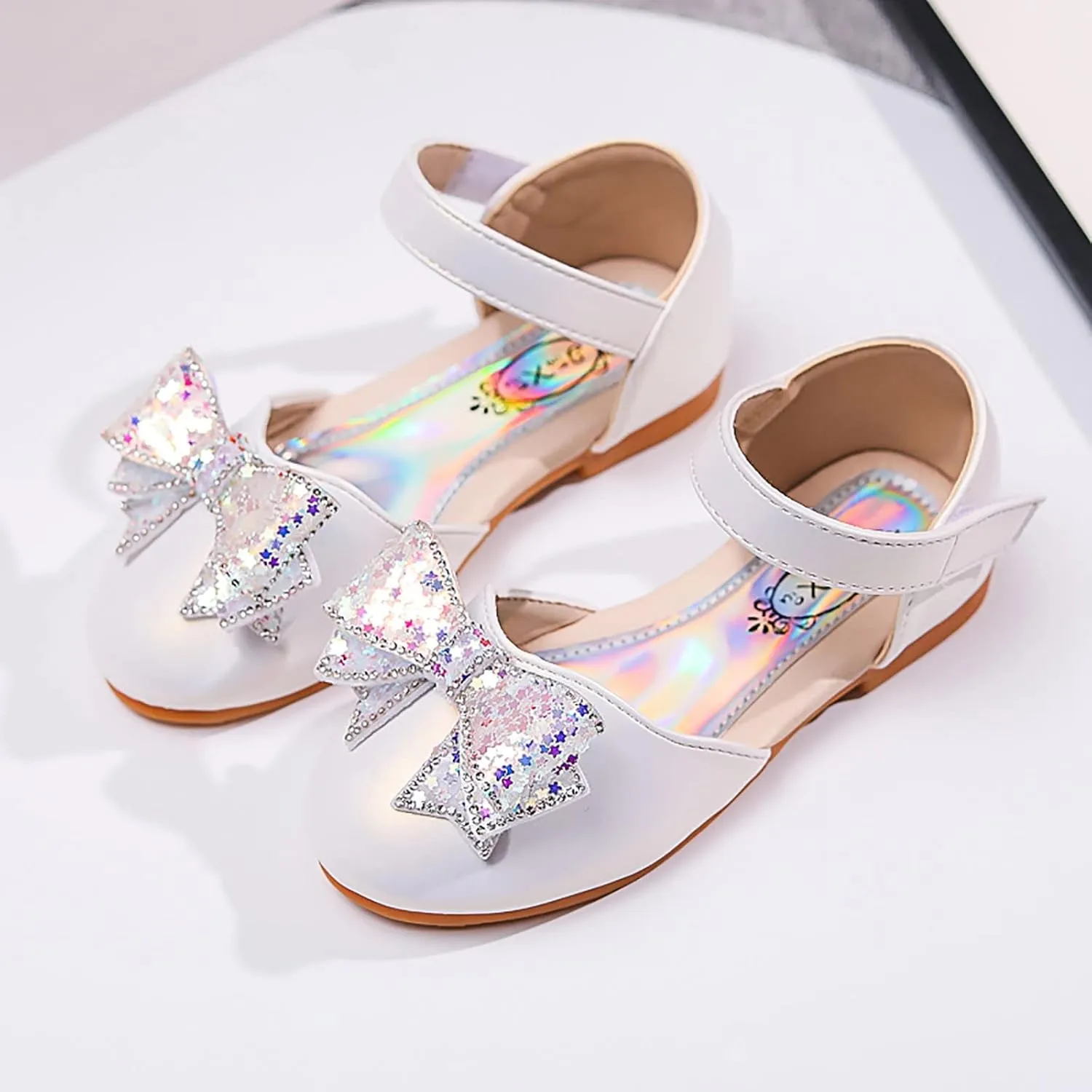 Toddler Princess Shoes,Girls Baby Princess Shoes Star Sequin Rhinestone Bow Pearl Bling Sandals 1-12 Years