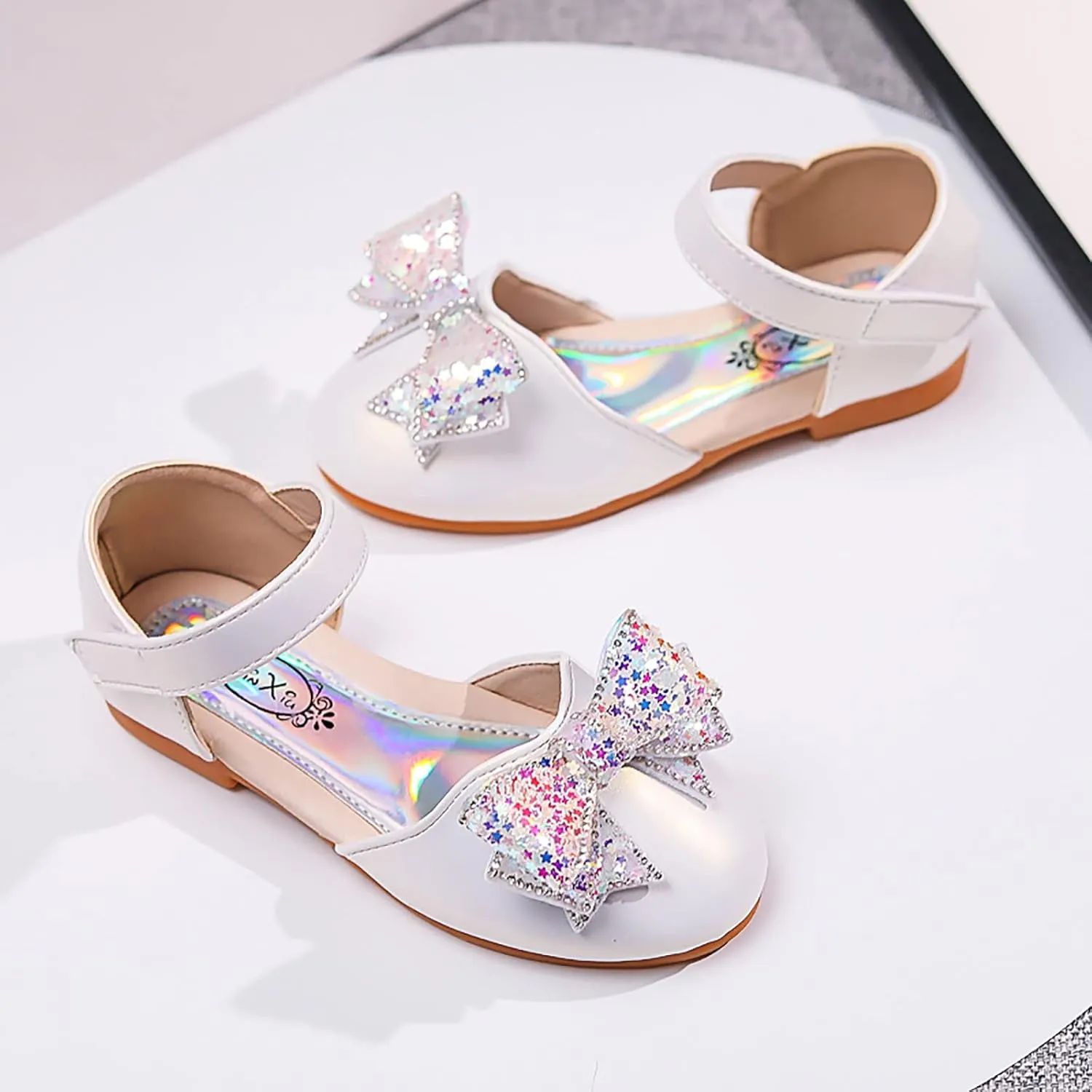 Toddler Princess Shoes,Girls Baby Princess Shoes Star Sequin Rhinestone Bow Pearl Bling Sandals 1-12 Years