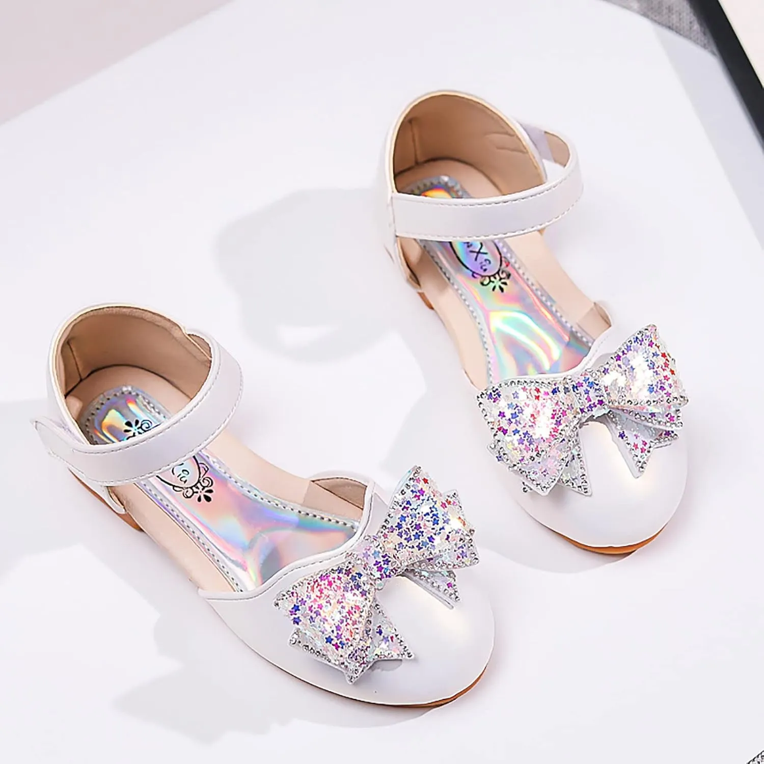 Toddler Princess Shoes,Girls Baby Princess Shoes Star Sequin Rhinestone Bow Pearl Bling Sandals 1-12 Years
